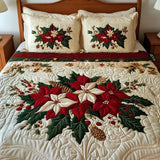 3-teiliges gestepptes Bettwäsche-Set – Zauber des Weihnachtssterns