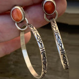 Boho-Creolen mit Stein und Gravur