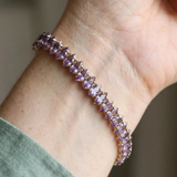 Amethyst-Tennisarmband im Marquise-Schliff in Gold