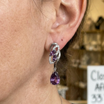 Amethyst-Tropfenohrringe „Schimmer“ in Weißgold