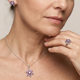 Amethyst-Schmuckset in Weißgold