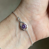 Amethyst-Unendlichkeits-Armband in Weißgold