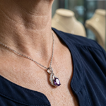 Amethyst-Unendlichkeits-Pavé-Halskette in Weißgold