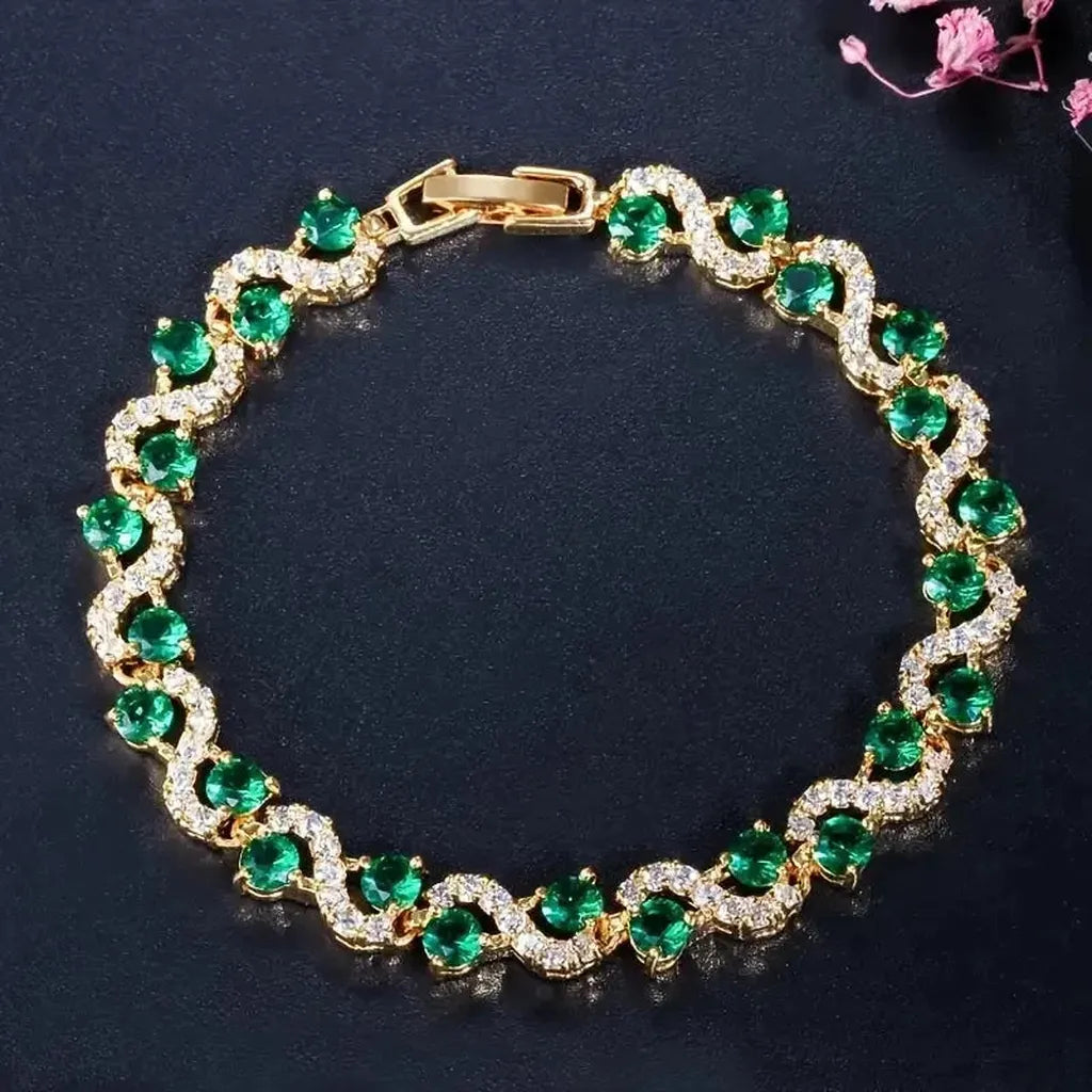 Armband Diana mit smaragdgrünem Stein