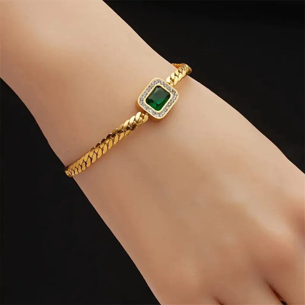 Armband Joanna mit smaragdgrünem Stein – Ansicht 2
