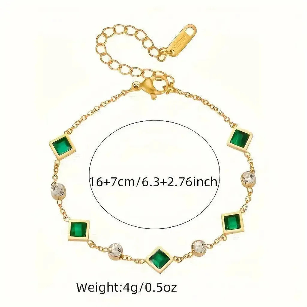 Armband Karolina mit smaragdgrünem Stein – Ansicht 5