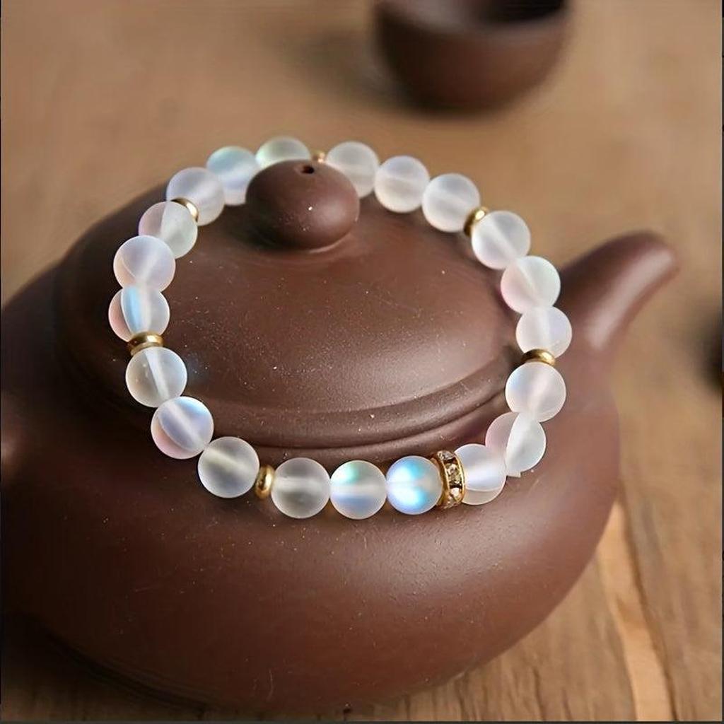 Armband „Vertrauen“ mit Margeriten und Mondstein – Ansicht 2