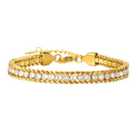 Edelstahl-Armband mit Zirkonia-Kette – Ansicht 3