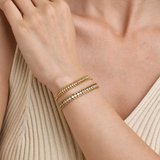 Edelstahl-Armband mit Zirkonia-Kette