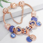 Armband in Roségold mit blauem Kristall – Ansicht 2