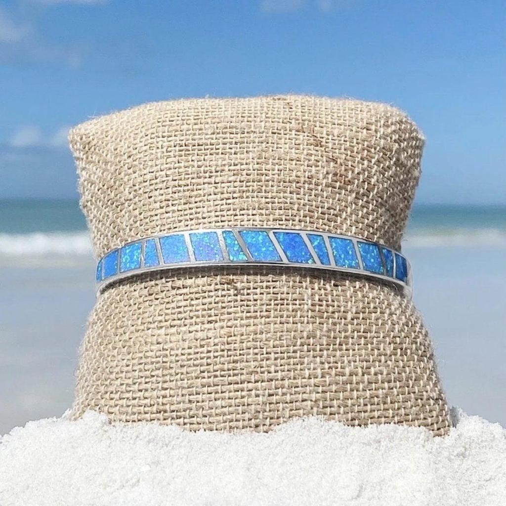 Armband mit blauem Opal in Weißgold – Ansicht 4