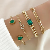 Armband mit grünen Kristallen