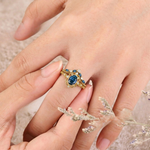 Kronenring-Set Azelia mit Saphir in Gold – Ansicht 2
