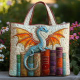 Handgefertigte Stepptasche – Smaragddrache – Hüter der Bücher