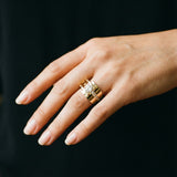 Unregelmäßiger Retro-Ring mit Zirkonia in Gold, Ansicht 2