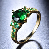 Ring mit smaragdgrünem Stein in Gold, Ansicht 2