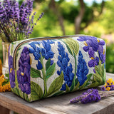 Gesteppte Kosmetiktasche mit Blumenmuster
