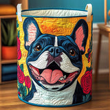 Gesteppter Wäschekorb – Französische Bulldogge in Blüten