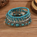 Boho-Armband-Set mit türkisfarbenen Perlen – Ansicht 3