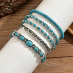 Boho-Armband-Set mit türkisfarbenen Perlen – Ansicht 4