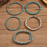 Boho-Armband-Set mit türkisfarbenen Perlen – Ansicht 5