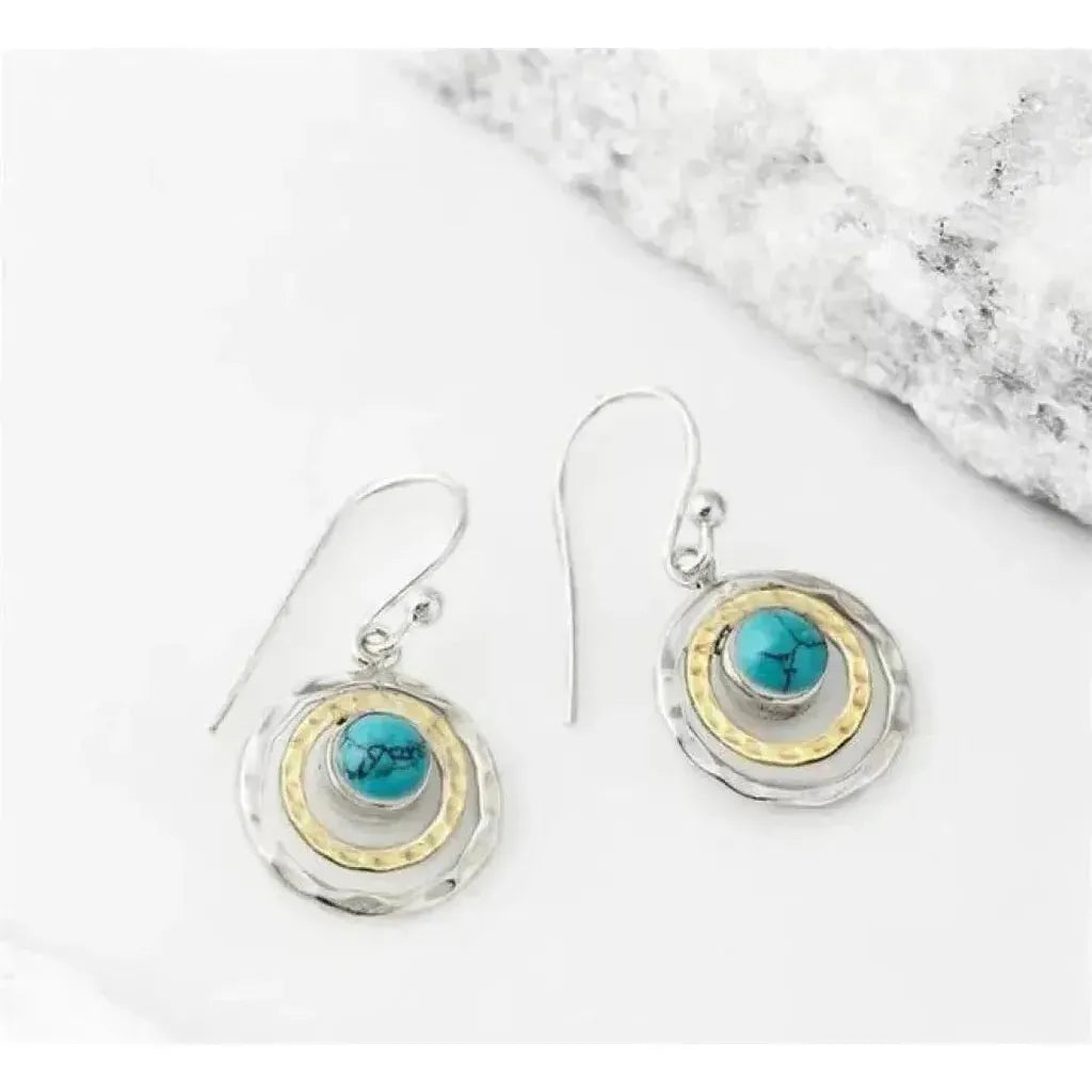 Boho-Ohrringe „Saturn“ mit Türkis – Ansicht 2