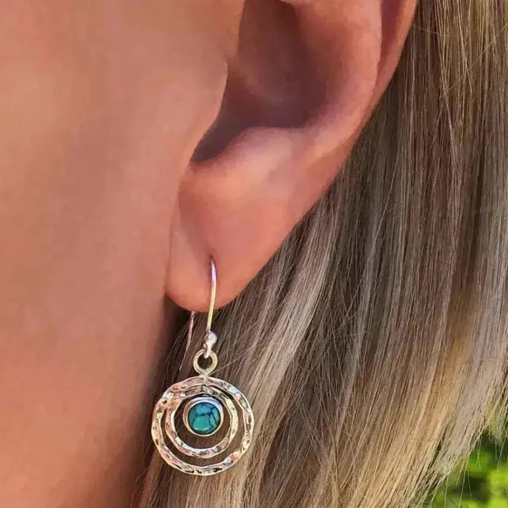 Boho-Ohrringe „Saturn“ mit Türkis