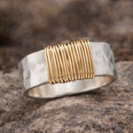 Boho-Ring mit Goldfäden