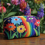 Gesteppte Kosmetiktasche mit Boho-Pilzen