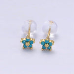 Ohrstecker mit zartem Blumenmotiv in Gold, Ansicht 6