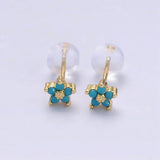 Ohrstecker mit zartem Blumenmotiv in Gold, Ansicht 6