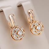 Elegante runde Ohrringe mit Zirkonia in Gold