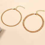 Mehrlagiges Fußkettchen mit kubanischen Gliedern in Gold, Ansicht 3