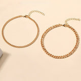 Mehrlagiges Fußkettchen mit kubanischen Gliedern in Gold, Ansicht 3