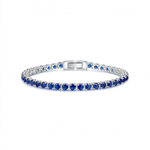 Saphir-Tennisarmband in Weißgold