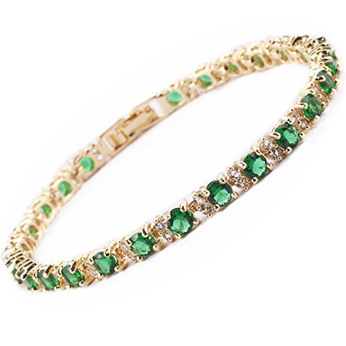 Tennisarmband „Smaragd-Trio“ in Gold