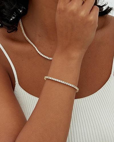 Tennisarmband in Gold, Ansicht 2