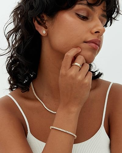 Tennisarmband in Gold, Ansicht 3