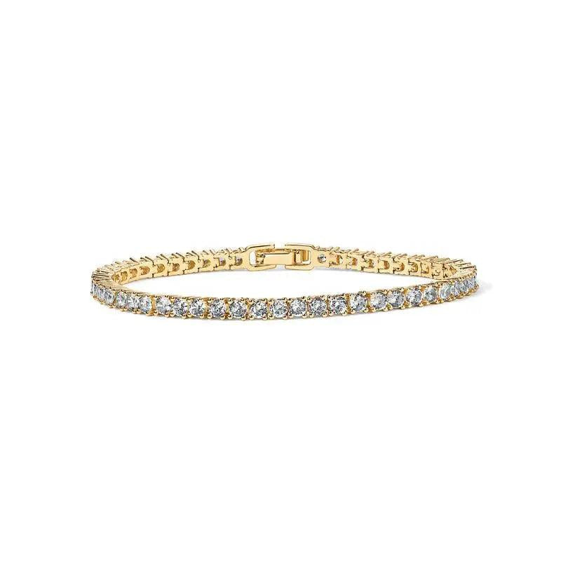 Tennisarmband mit Kristallen in Gold, Ansicht 2