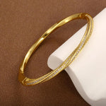 Zweireihiges Kristallarmband in Gold