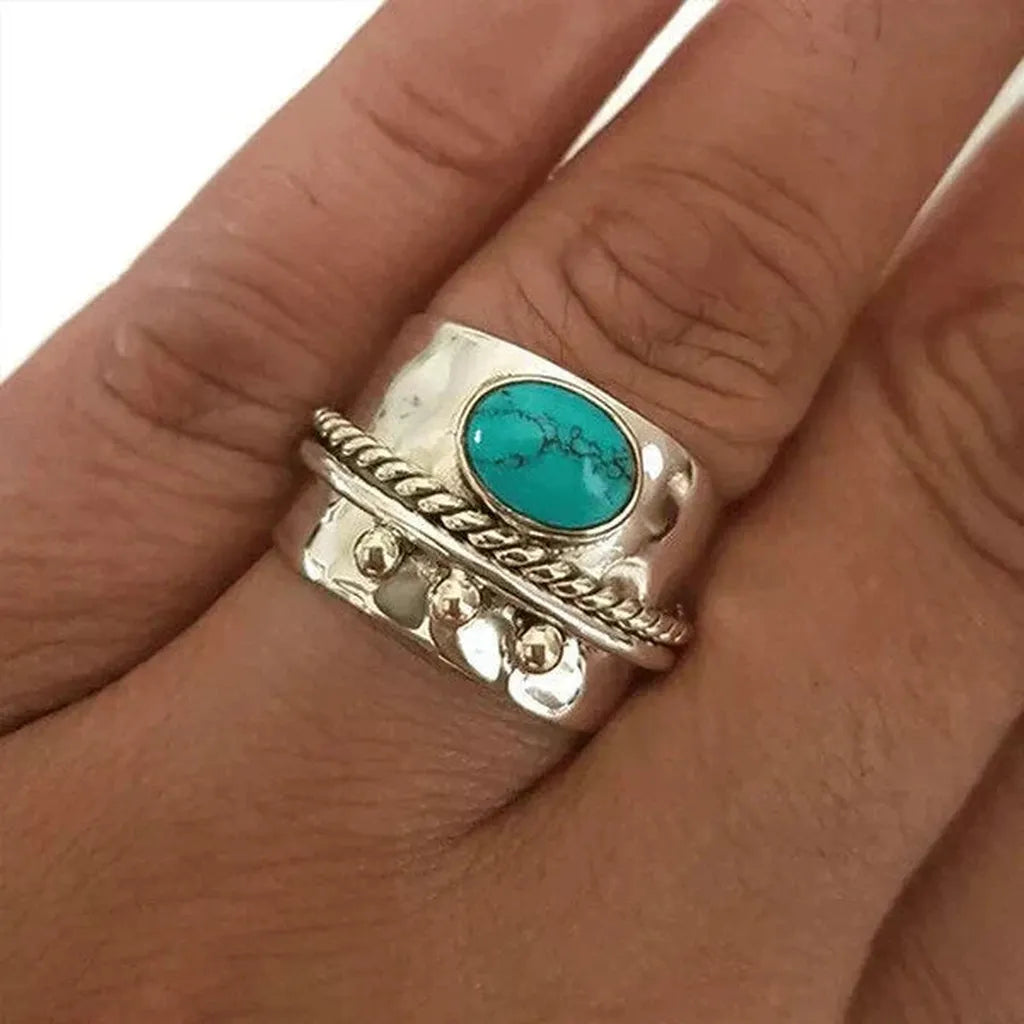 Breiter Ring mit Türkis – Ansicht 2