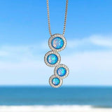 Zirkonia-Halskette mit Opal in Weißgold