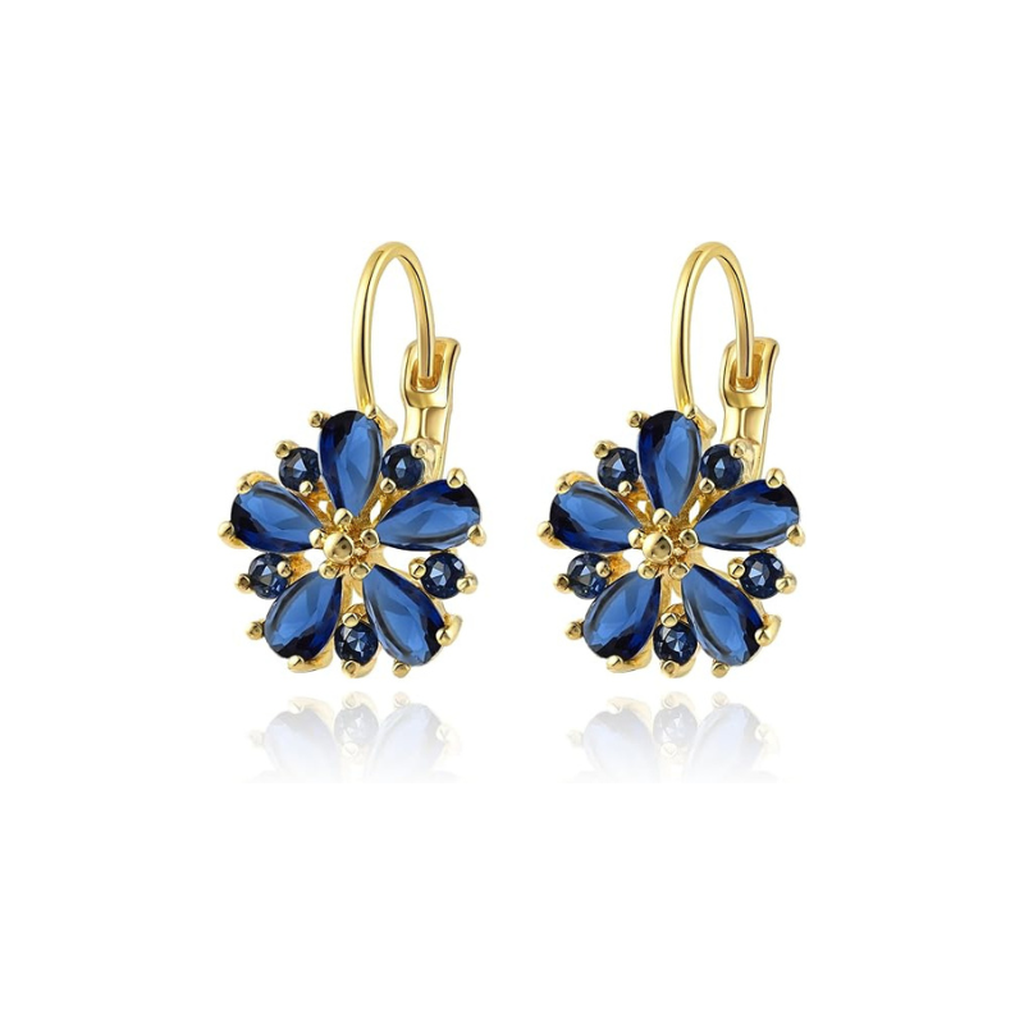 Blumenohrringe Calina in Gold – Ansicht 2