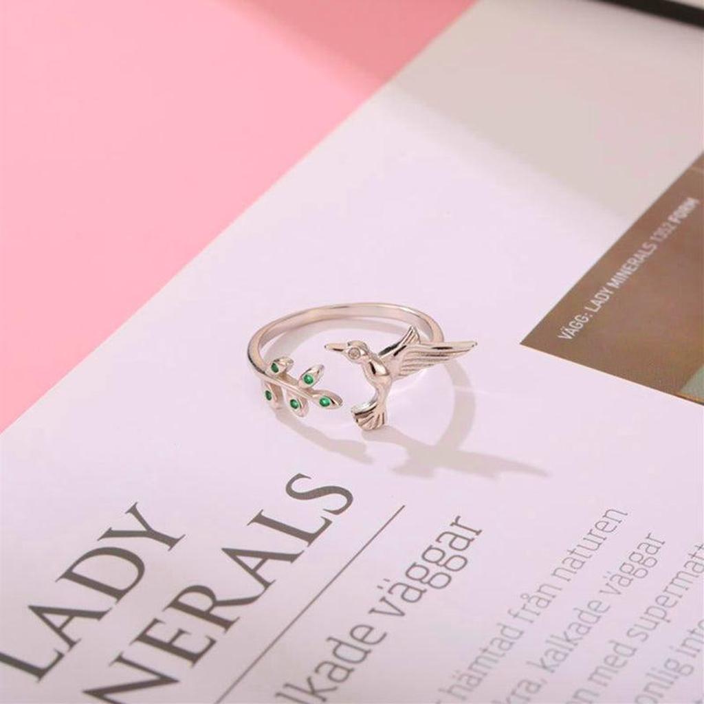 Chamäleon-Ring mit grünen Zirkonia in Weißgold – Ansicht 3