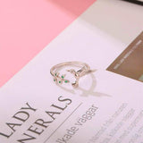 Chamäleon-Ring mit grünen Zirkonia in Weißgold – Ansicht 3