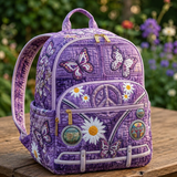 Gesteppter Boho-Rucksack – Schmetterlinge und Frieden