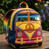 Gesteppter Boho-Rucksack – Bus im Sonnenlicht