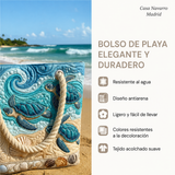 Handgefertigte Strandtasche – Pfoten im Patchwork