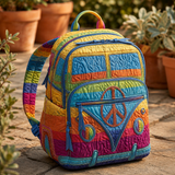 Gesteppter Boho-Rucksack – Regenbogen