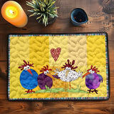 Gesteppte Tischsets – Huhn